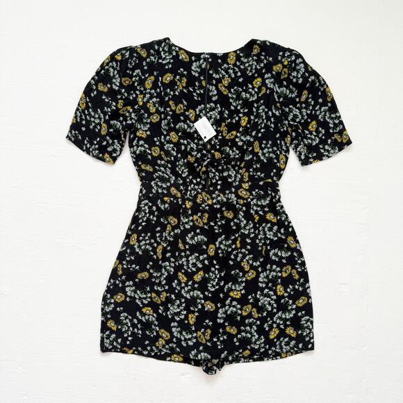 Free People Sunflower Jinx Tie Front Romper Dress, Size Small - Picture 1 of 6